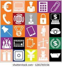 Set of 25 business high quality icons. Collection. Detailed design. Vector Illustration.