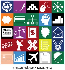 Set of 25 business high quality symbols. Collection. Detailed design. Vector Illustration.