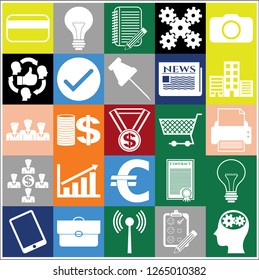 Set of 25 business high quality symbols. Collection. Amazing desing. Vector Illustration.