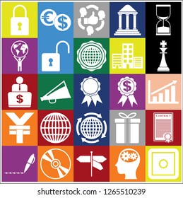 Set of 25 business high quality symbols. Collection. Amazing desing. Vector Illustration.