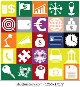 Set of 25 business high quality icons. Collection. Detailed design. Vector Illustration.
