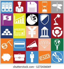 Set of 25 business high quality symbols. Collection. Detailed design. Vector Illustration.