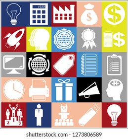 Set of 25 business high quality symbols. Collection. Amazing desing. Vector Illustration.