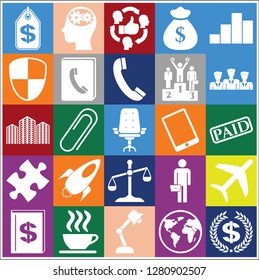 Set of 25 business high quality symbols. Collection. Amazing desing. Vector Illustration.