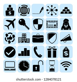 Set of 25 business high quality symbols. Collection. Amazing desing. Vector Illustration.