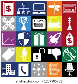 Set of 25 business high quality icons. Collection. Detailed design. Vector Illustration.