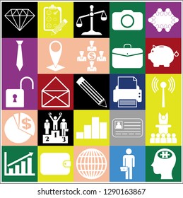 Set of 25 business high quality symbols or icons. Collection. Amazing desing. Vector Illustration.