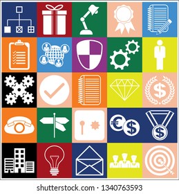 Set of 25 business high quality icons. Collection. Detailed design. Vector Illustration.