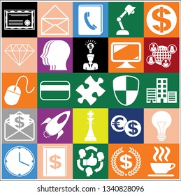 Set of 25 business high quality symbols. Collection. Amazing desing. Vector Illustration.