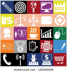 Set of 25 business high quality icons. Collection. Amazing desing. Vector Illustration.