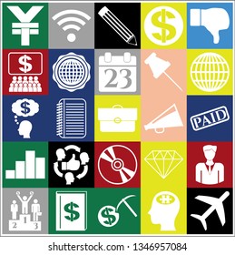 Set of 25 business high quality icons. Collection. Detailed design. Vector Illustration.