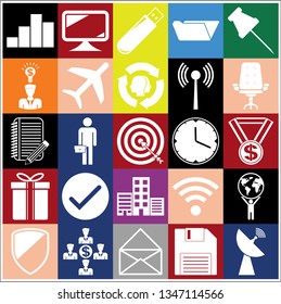 Set of 25 business high quality icons. Collection. Detailed design. Vector Illustration.