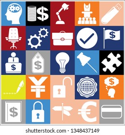 Set of 25 business high quality icons. Collection. Detailed design. Vector Illustration.
