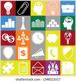 Set of 25 business high quality symbols. Collection. Detailed design. Vector Illustration.