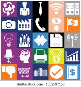 Set of 25 business high quality icons. Collection. Amazing desing. Vector Illustration.