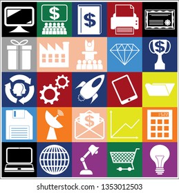 Set of 25 business high quality icons. Collection. Amazing desing. Vector Illustration.