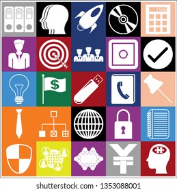 Set of 25 business high quality icons. Collection. Amazing desing. Vector Illustration.