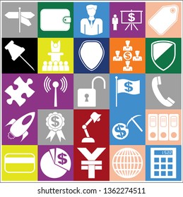 Set of 25 business high quality icons. Collection. Amazing desing. Vector Illustration.