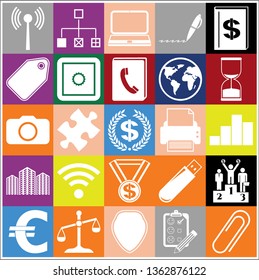 Set of 25 business high quality symbols. Collection. Detailed design. Vector Illustration.