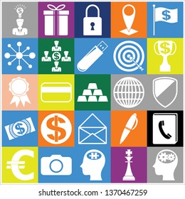 Set of 25 business high quality symbols. Collection. Amazing desing. Vector Illustration.