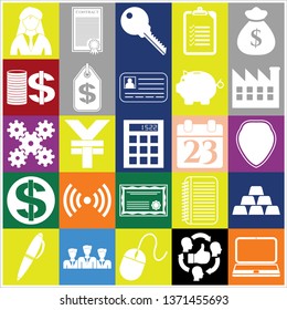 Set of 25 business high quality icons. Collection. Amazing desing. Vector Illustration.
