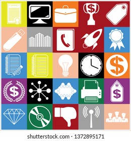 Set of 25 business high quality symbols. Collection. Detailed design. Vector Illustration.