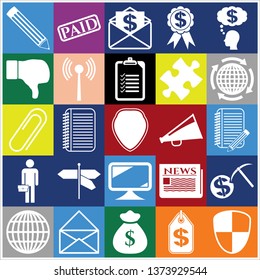 Set of 25 business high quality icons or symbols. Collection. Amazing desing. Vector Illustration.