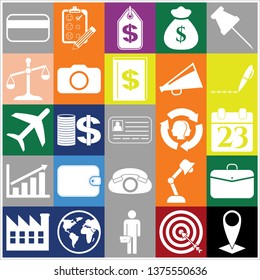 Set of 25 business high quality icons. Collection. Amazing desing. Vector Illustration.