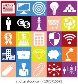 Set of 25 business high quality icons. Collection. Amazing desing. Vector Illustration.