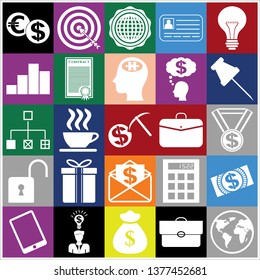 Set of 25 business high quality symbols. Collection. Detailed design. Vector Illustration.