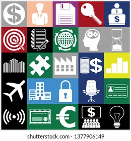 Set of 25 business high quality icons. Collection. Detailed design. Vector Illustration.