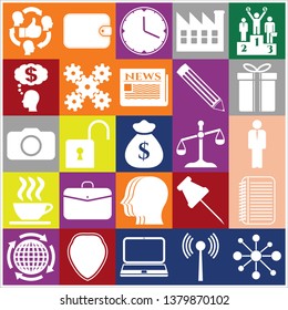 Set of 25 business high quality symbols or icons. Collection. Amazing desing. Vector Illustration.