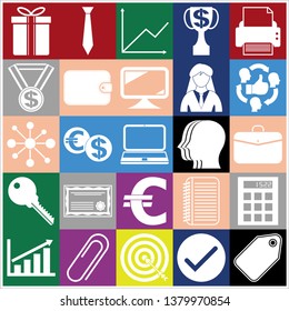 Set of 25 business high quality symbols or icons. Collection. Amazing desing. Vector Illustration.