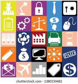 Set of 25 business high quality icons or symbols. Collection. Amazing desing. Vector Illustration.