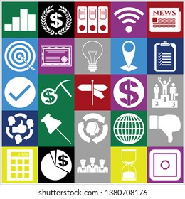 Set of 25 business high quality symbols. Collection. Amazing desing. Vector Illustration.