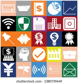 Set of 25 business high quality icons. Collection. Amazing desing. Vector Illustration.