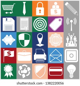 Set of 25 business high quality symbols. Collection. Amazing desing. Vector Illustration.