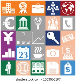 Set of 25 business high quality symbols. Collection. Amazing desing. Vector Illustration.