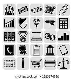 Set of 25 business high quality icons. Collection. Amazing desing. Vector Illustration.