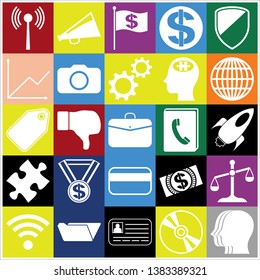 Set of 25 business high quality symbols or icons. Collection. Amazing desing. Vector Illustration.