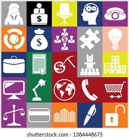 Set of 25 business high quality icons or symbols. Collection. Amazing desing. Vector Illustration.