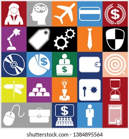 Set of 25 business high quality symbols or icons. Collection. Detailed design. Vector Illustration.