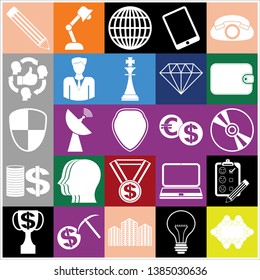Set of 25 business high quality icons. Collection. Amazing desing. Vector Illustration.