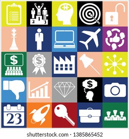 Set of 25 business high quality icons. Collection. Amazing desing. Vector Illustration.