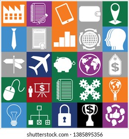 Set of 25 business high quality icons. Collection. Amazing desing. Vector Illustration.