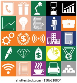 Set of 25 business high quality symbols. Collection. Detailed design. Vector Illustration.