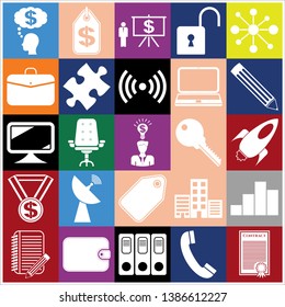 Set of 25 business high quality icons. Collection. Amazing desing. Vector Illustration.