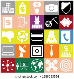 Set of 25 business high quality icons. Collection. Amazing desing. Vector Illustration.
