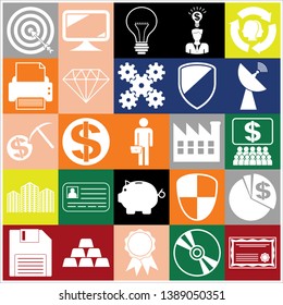 Set of 25 business high quality symbols. Collection. Amazing desing. Vector Illustration.