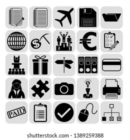 Set of 25 business high quality icons. Collection. Flat design. Vector Illustration.